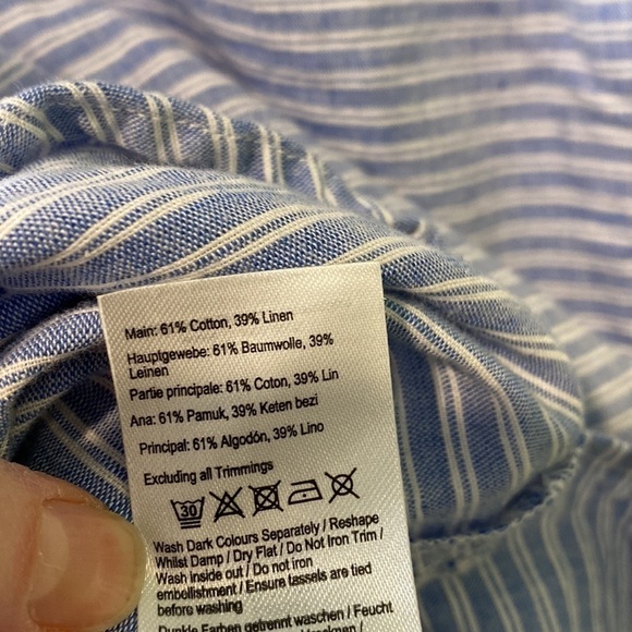 Joules Linen Blend Embroidered Blouse EUC - Picture 11 of 14